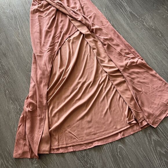 Show Me Your Mumu Small Kendall Maxi Dress Rustic Mauve Crisp NEW - Picture 9 of 9